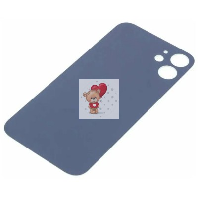 Задняя крышка для iPhone 12 mini Красный (стекло, широкий вырез под камеру, логотип)