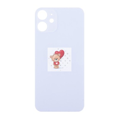 Задняя крышка для iPhone 12 mini Фиолетовый (стекло, широкий вырез под камеру, логотип)
