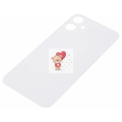 Задняя крышка для iPhone 12 mini Белый (стекло, широкий вырез под камеру, логотип)