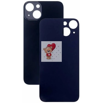 Задняя крышка для iPhone 13 mini Черный (стекло, широкий вырез под камеру, логотип)