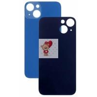 Задняя крышка для iPhone 13 mini Синий (стекло, широкий вырез под камеру, логотип)