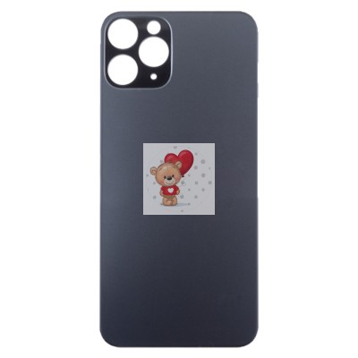 Задняя крышка для iPhone 11 Pro Серый (стекло, широкий вырез под камеру, логотип)