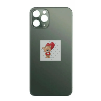 Задняя крышка для iPhone 11 Pro Max Темно-зеленый (стекло, широкий вырез под камеру, логотип)