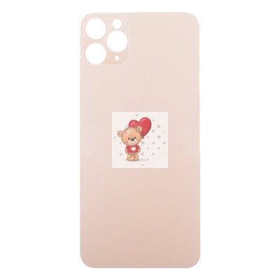 Задняя крышка для iPhone 11 Pro Max Золото (стекло, широкий вырез под камеру, логотип)