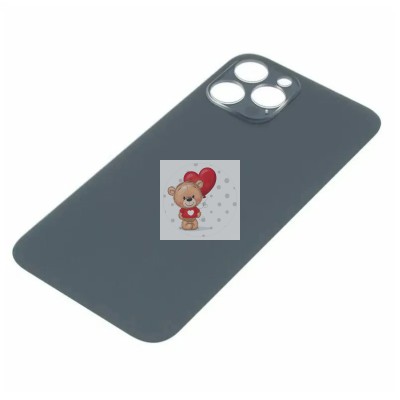 Задняя крышка для iPhone 12 Pro Max Серый (стекло, широкий вырез под камеру, логотип)