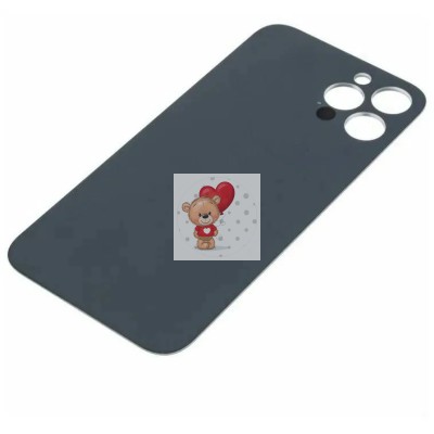 Задняя крышка для iPhone 12 Pro Max Серый (стекло, широкий вырез под камеру, логотип)