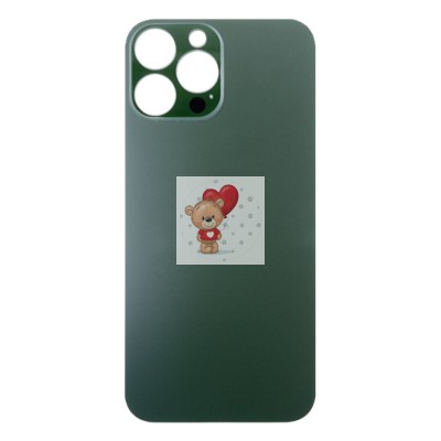 Задняя крышка для iPhone 13 Pro Max Зеленый (стекло, широкий вырез под камеру, логотип)
