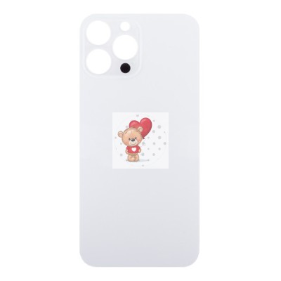 Задняя крышка для iPhone 13 Pro Max Белый (стекло, широкий вырез под камеру, логотип)