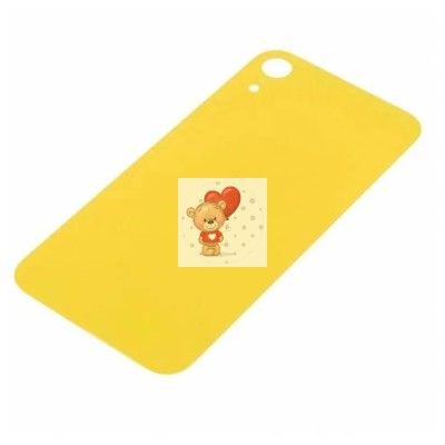 Задняя крышка для iPhone Xr Желтый (стекло, широкий вырез под камеру, логотип)