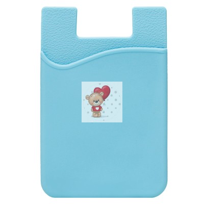 Картхолдер футляр для карт на клеевой основе (голубой) - CH01