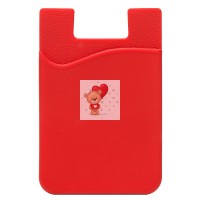 Картхолдер футляр для карт на клеевой основе (красный) - CH01