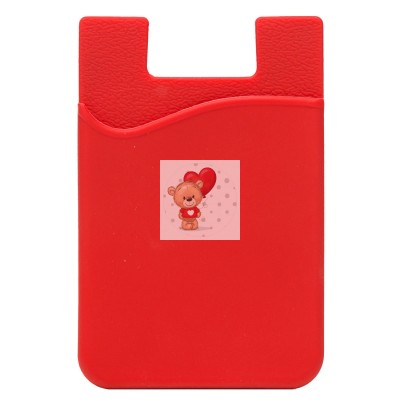 Картхолдер футляр для карт на клеевой основе (красный) - CH01