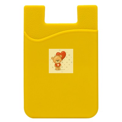 Картхолдер футляр для карт на клеевой основе (желтый) - CH01