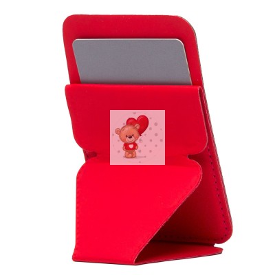 Картхолдер футляр для карт на клеевой основе (красный) - CH02