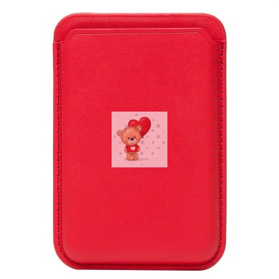 Картхолдер футляр для карт на магните (красный) - CH03