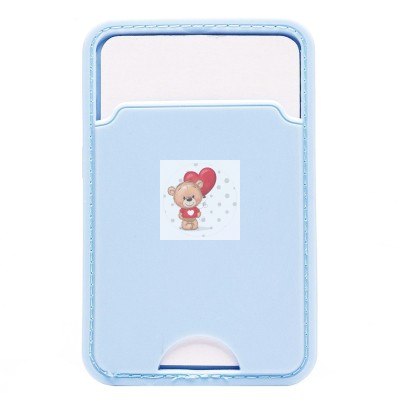 Картхолдер футляр для карт на клеевой основе (голубой) - CH05