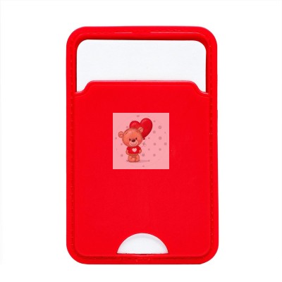 Картхолдер футляр для карт на клеевой основе (красный) - CH05