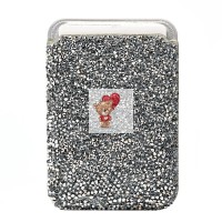 Картхолдер футляр для карт (титановый белый) - POSH SHINE россыпь кристаллов SafeMag