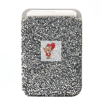 Картхолдер футляр для карт (титановый белый) - POSH SHINE россыпь кристаллов SafeMag Картхолдер футляр для карт (титановый белый) - POSH SHINE россыпь кристаллов SafeMag