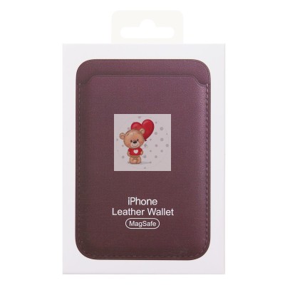 Картхолдер футляр для карт с анимацией (вишневый) - SafeMag Картхолдер футляр для карт с анимацией (вишневый) - SafeMag