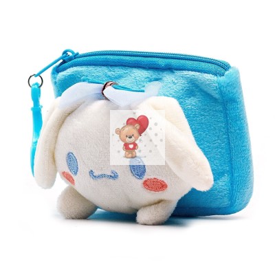 Универсальный чехол-кошелек плюшевый детский (заяц) (синий) Универсальный чехол-кошелек плюшевый детский (заяц) (синий)