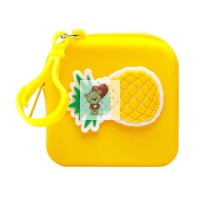 Универсальный чехол-кошелек силиконовый детский (ананас) (желтый)