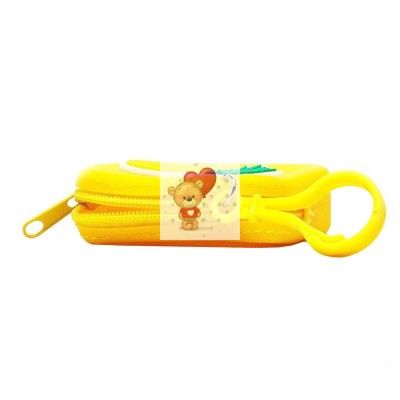 Универсальный чехол-кошелек силиконовый детский (ананас) (желтый)