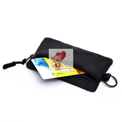 Универсальный чехол-кошелек текстильный 12,5x8,5см (черный)