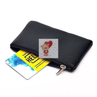 Универсальный чехол-кошелек экокожа 12,5x8см (черный)