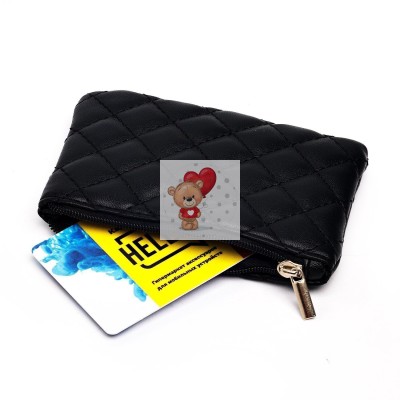 Универсальный чехол-кошелек экокожа 12x8см (черный)