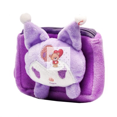 Универсальный чехол-кошелек плюшевый детский (куроми) (фиолетовый) - ORG Универсальный чехол-кошелек плюшевый детский (куроми) (фиолетовый) - ORG