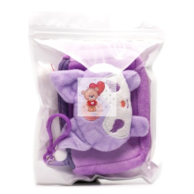 Универсальный чехол-кошелек плюшевый детский (куроми) (фиолетовый) - ORG Универсальный чехол-кошелек плюшевый детский (куроми) (фиолетовый) - ORG