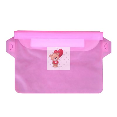 Чехол водонепроницаемый поясной 210x170 мм (розовый) - WPC004