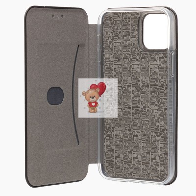 Чехол-книжка для Apple iPhone 12/iPhone 12 Pro (черный) открытие вбок - BC002