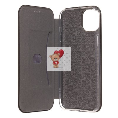 Чехол-книжка для Apple iPhone 15 Plus (открытие вбок) (черный) - BC002 Чехол-книжка для Apple iPhone 15 Plus (открытие вбок) (черный) - BC002