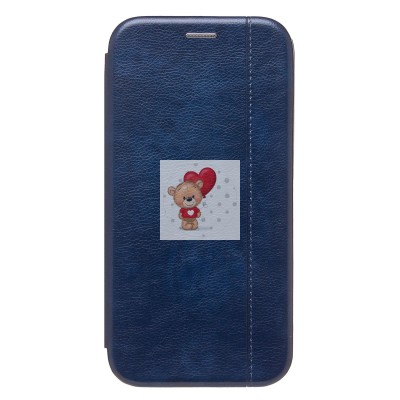 Чехол-книжка для Apple iPhone 15 Plus (открытие вбок) (синий) - BC002