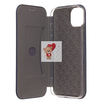 Чехол-книжка для Apple iPhone 15 Plus (открытие вбок) (синий) - BC002
