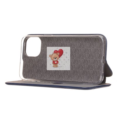 Чехол-книжка для Apple iPhone 15 Plus (открытие вбок) (синий) - BC002