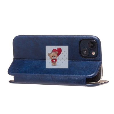 Чехол-книжка для Apple iPhone 15 Plus (открытие вбок) (синий) - BC002