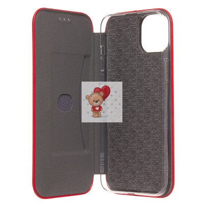 Чехол-книжка для Apple iPhone 15 Plus (открытие вбок) (красный) - BC002 Чехол-книжка для Apple iPhone 15 Plus (открытие вбок) (красный) - BC002