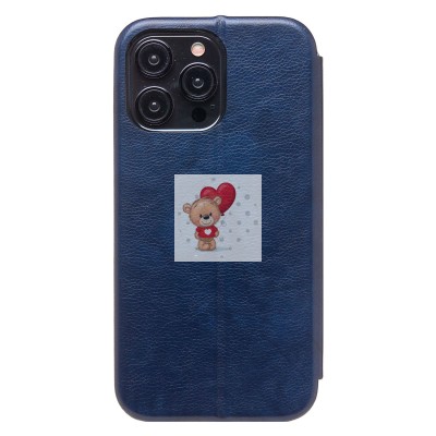 Чехол-книжка для Apple iPhone 15 Pro Max (открытие вбок) (синий) - BC002