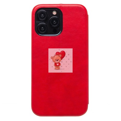 Чехол-книжка для Apple iPhone 15 Pro Max (открытие вбок) (красный) - BC002