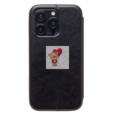 Чехол-книжка для Apple iPhone 15 Pro (открытие вбок) (черный) - BC002