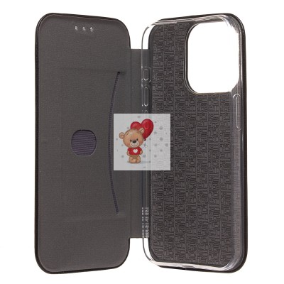 Чехол-книжка для Apple iPhone 15 Pro (открытие вбок) (черный) - BC002