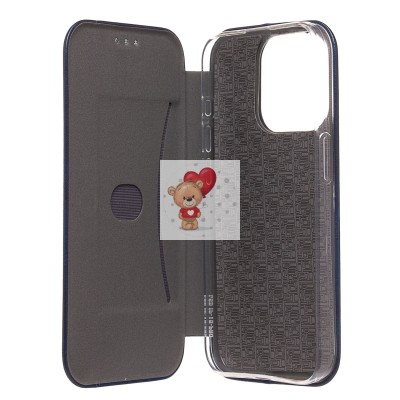 Чехол-книжка для Apple iPhone 15 Pro (открытие вбок) (синий) - BC002 Чехол-книжка для Apple iPhone 15 Pro (открытие вбок) (синий) - BC002