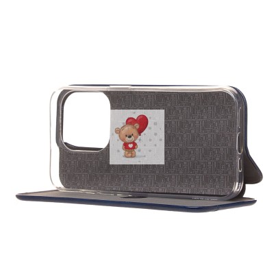 Чехол-книжка для Apple iPhone 15 Pro (открытие вбок) (синий) - BC002 Чехол-книжка для Apple iPhone 15 Pro (открытие вбок) (синий) - BC002