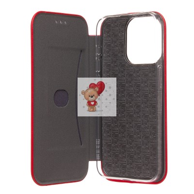 Чехол-книжка для Apple iPhone 15 Pro (открытие вбок) (красный) - BC002 Чехол-книжка для Apple iPhone 15 Pro (открытие вбок) (красный) - BC002