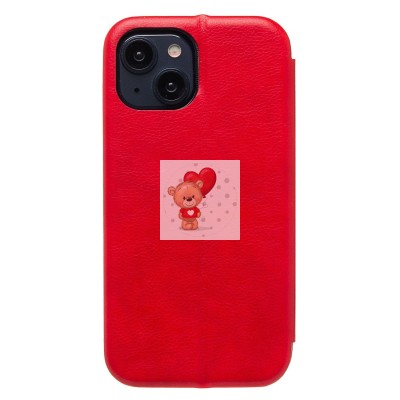 Чехол-книжка для Apple iPhone 15 (открытие вбок) (красный) - BC002