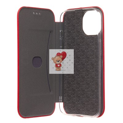 Чехол-книжка для Apple iPhone 15 (открытие вбок) (красный) - BC002