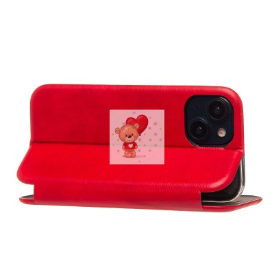 Чехол-книжка для Apple iPhone 15 (открытие вбок) (красный) - BC002